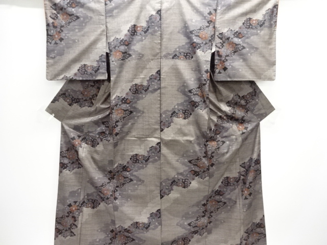 JAPANESE KIMONO / DORO OSHIMA TSUMUGI (9 maruki) / WOVEN CLOUD & PLANT 